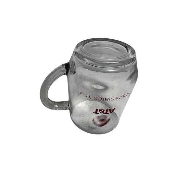 AT&T Appreciates You Coffee Mug With Logo Clear Glass w/Red Made In USA - Picture 10 of 11
